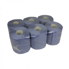 Handtuchrolle Midi blau 2 Lagen 135 meter Ø20cm 100% Zellulose T9 (6 Stück) [TK-9988359]