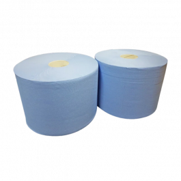 Industrie-Reinigungsrolle 2 Lagen 26cm 190m blau (2 Stück) [TK-9988380]