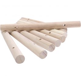 Holzstangen für Untersetzer, D 14-15 mm, Größe 18 cm, Lochgröße 4 mm, 108 Stk/ 1 Pck [HOB-669070]