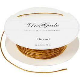 Kordel, Gold, Stärke: 0,5 mm, 10 m/ 1 Rolle [HOB51960]