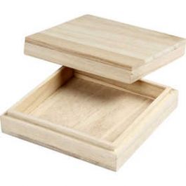 Holzkasten, H: 3 cm, Größe 10x10 cm, 1 Stck. [HOB567650]