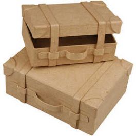 Koffer, Mini, H: 5 cm, L: 7.5 cm, B: 14 cm, 2 Stck./ 1 Set [HOB263990]