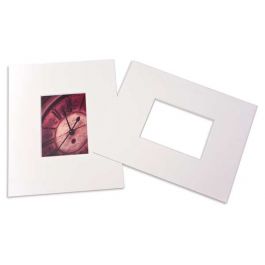 Fertig-Passepartouts 11.4x16.5cm Fenster - Weiß doppelte Dicke - 27.9x35.6cm Außenrahmen (25 Stück) [MS31003]