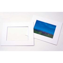 Fertig-Passepartouts mit 19.4x24.5cm Fenster - Weiß/Weiß - 27.9x35.6cm Außenrahmen (10 Stück) [MT20002]