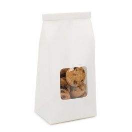 Kraftbeutel Weiß wiederverschließbar 8,6x6,4x19,7cm (100 Stück) [TTW1W]