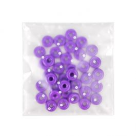 Frostweißer Plastik Klappenbeutel 10,2x10,2 cm mit Punkten Haftklebestreifen (100 Stück) [B44FD]