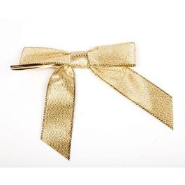 Vorgebundene Schleifen Metallisch Gold 2.2cm (100 Stück) [BOW7MG]