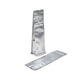 Kaffeebeutel mit Blockboden Silber 7.9x6x26cm (50 Stück) [BBC1S]