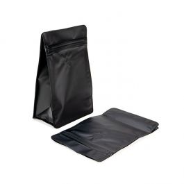 Kaffee Klappenbeutel Matt Schwarz 12,7x7,9x20,3 cm (50 Stück) [BBC2MB]