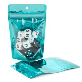 Standbodenbeutel Transparent/Türkis 10.2x6x15.2cm | 57 Gramm (100 Stück) [ZBGB2TL]