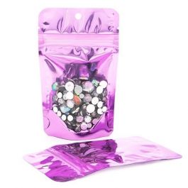 Standbodenbeutel Transparent/Pink 7.9x5.1x13cm | 28 Gramm (100 Stück) [ZBGB1PK]