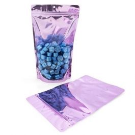Standbodenbeutel Transparent/Lavendel 17.1x8.9x28.6cm | 340 Gramm (100 Stück) [ZBGB4LV]