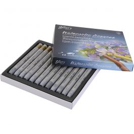 Gallery Aquarell-Kreide, Grau, 12 Stk/ 1 Pck [HOB-427382]