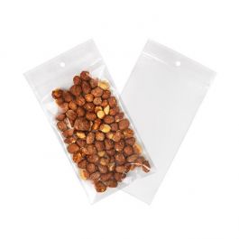 Druckverschlussbeutel mit Aufhängeloch 10x18cm Transparent PP 100 Mikron (100 Stück) [Z4R47]