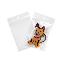 Druckverschlussbeutel mit Aufhängeloch 7x9.5cm Transparent PP 75 Mikron (100 Stück) [Z3R23XL]