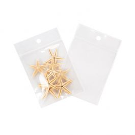 Druckverschlussbeutel mit Aufhängeloch 6.5x7.5cm Kristallklar PP 75 Mikron (100 Stück) [Z3R2H3]