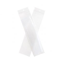 Druckverschlussbeutel mit Aufhängeloch 7.5x30.5cm Transparent PP 50 Mikron (100 Stück) [ZR312]