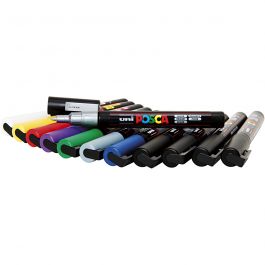 Posca Marker , Sortierte Farben, Nr. PC-3M, Strichstärke 0,9-1,3 mm, 12 Stk/ 1 Pck [HOB-384095]