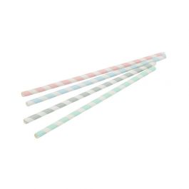 Trinkhalme Papier 20 cm, Ø 0,6 cm Pastell gestreift (7000 Stück) [GB-DCD00178]