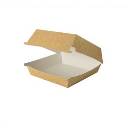 Hamburgerboxen zum Mitnehmen 17,5x17,5x8 cm, Braun-Weiß (400 Stück) [GB-DFC04271]