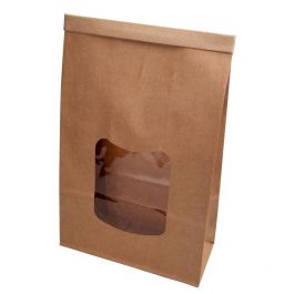 Kraft Tüte Braun 15.5x7x24.5 cm wiederverschließbar (400 Stück) [GB-DRE02750]