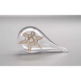 Transparenter Wassertropf aus Plastik mit Holzstern 11cm (25 Stück) [PEP-0170600258]