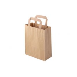 Tragetaschen aus Recyclingpapier 18x8x22 cm braun (250 Stück) [GB-DSE02304]