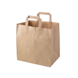 Tragetaschen aus recyceltem Papier 26x17x25 cm braun (250 Stück) [GB-DSE02394]