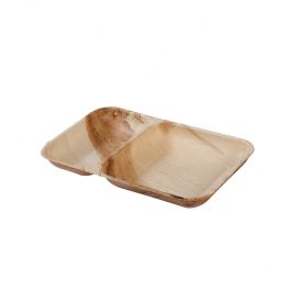 Teller Palmblatt 2 Fächer, 25x15 cm (200 Stück) [GB-DTW05580]