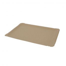 Rechteckiger Teller Papier 18,5x27 cm Braun, (500 Stück) [GB-DTW06011]