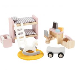 VIGA Puppenhausmöbel, das Kinderzimmer, Größe 2x2x7,5 cm, 8 Teile/ 1 Set [HOB-906691]