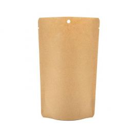Standbodenbeutel Kraftpapier Kompostierbar 13x7.9x20.6cm ohne Druckverschluss | 110 Gramm (100 Stück) [SUPEK3]