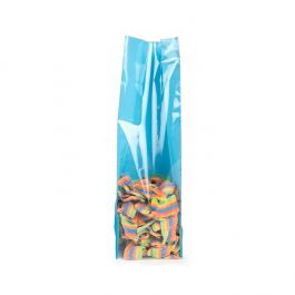 Blockbodenbeutel Neonblau 8,9x5,7x30,5 cm mit Bodenblatt (100 Stück) [FGPB16NB]
