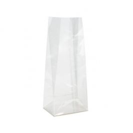 Blockbodenbeutel 12.7x7.6x30.5cm Transparent mit Bodenblatt (100 Stück) [FGPBH1]