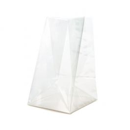 Blockbodenbeutel 5.1x3.8x12.7cm Transparent mit Bodenblatt (100 Stück) [FGPBH3]