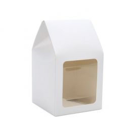 Pappschachteln mit Fenster 9x9x16.5cm Weiß (25 Stück) [FS330]