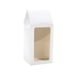 Pappschachteln mit Fenster 9x9x21.5cm Weiß (25 Stück) [FS331]