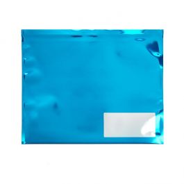 Glamour-Versandtaschen Metallisch Blau mit Sichtfenster 30.5x23cm (100 Stück) [MMW129BL]