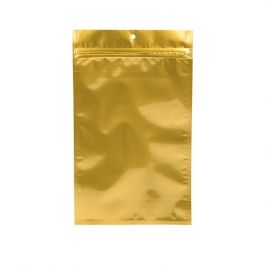 Druckverschlussbeutel Gold Metallisiert 7.5x11.5cm mit Aufhängeloch (100 Stück) [HZBB3MG]