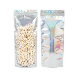 Standbodenbeutel Transparent/Irisierend 17.8x6x43.2cm mit Aufhängeloch (25 Stück) [ZBGH3NC]