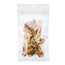 Druckverschlussbeutel Transparent/Weiß 10.2x16.5cm mit Aufhängeloch (100 Stück) [HZB5CW]