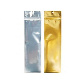 Druckverschlussbeutell Transparent/Gold 6,4x22,9 cm (100 Stück) [HZBB1CG]