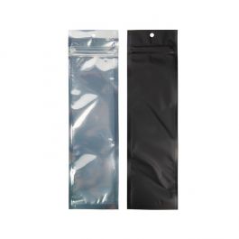 Druckverschlussbeutell Transparent/Matt Schwarz 6,4x22,9 cm (100 Stück) [HZBB1CMB]