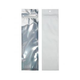 Druckverschlussbeutell Transparent/Matt Weiß 6,4x22,9 cm (100 Stück) [HZBB1CMW]