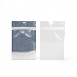 Druckverschlussbeutel Transparent/Weiß 7.5x11.5cm mit Aufhängeloch (100 Stück) [HZBB3CW]