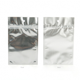 Druckverschlussbeutel Transparent/Silber 7.5x11.5cm mit Aufhängeloch (100 Stück) [HZBB3S]