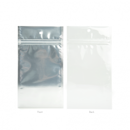 Druckverschlussbeutel Transparent/Weiß 12.5x21cm mit Aufhängeloch (100 Stück) [HZBB6CW]