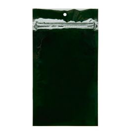 Druckverschlussbeutel Grün Metallisiert 12.5x21cm mit Aufhängeloch (100 Stück) [HZBB6HG]