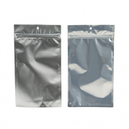 Druckverschlussbeutel Transparent/Silber 12.5x21cm mit Aufhängeloch (100 Stück) [HZBB6S]