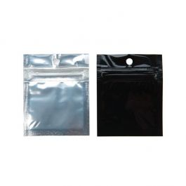 Druckverschlussbeutel Transparent/Schwarz 5x5cm mit Aufhängeloch (100 Stück) [HZBB9CB]
